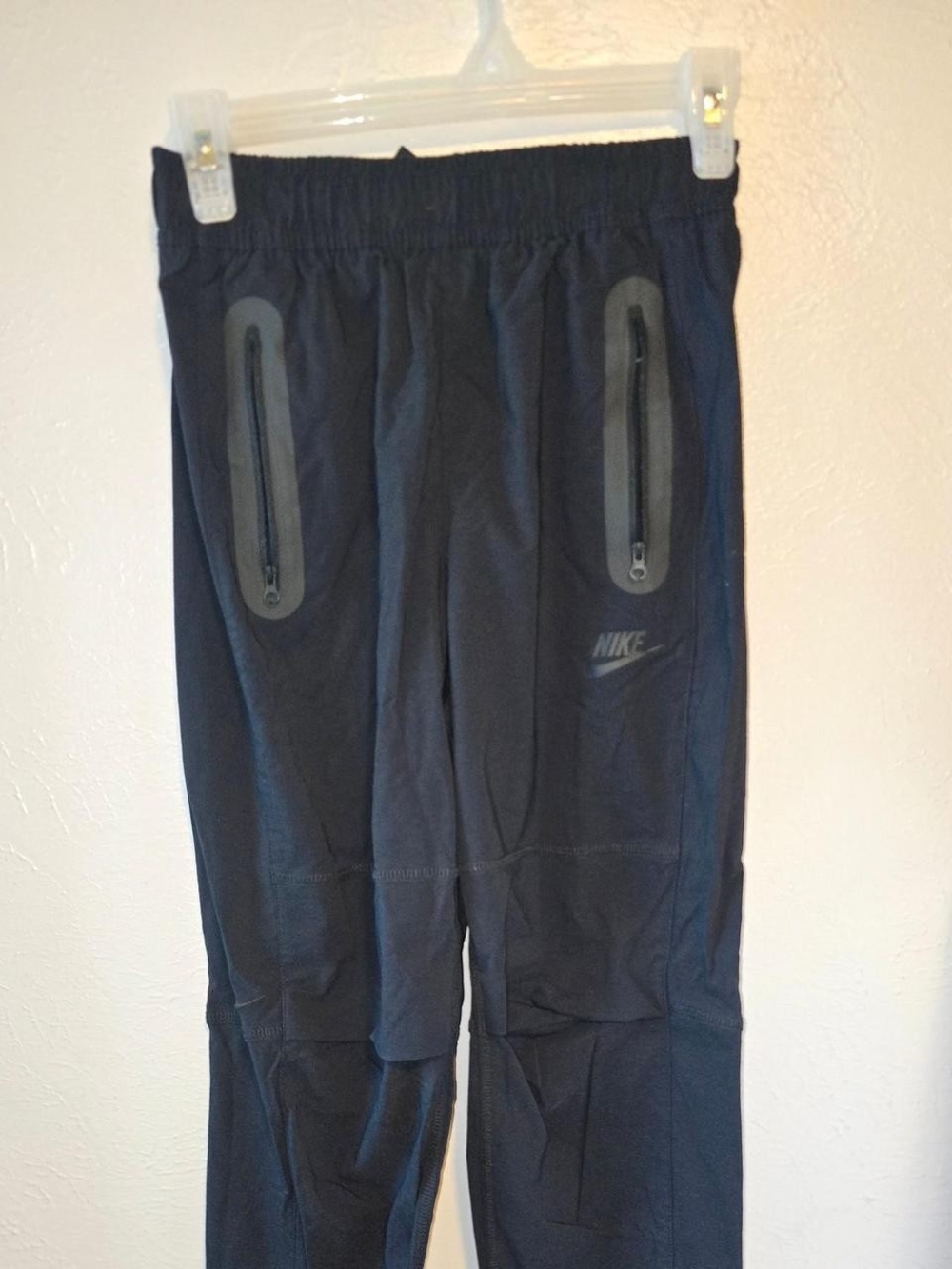 Nike Tech Woven Kids Black Jogger Sweatpants with Zipper Pockets